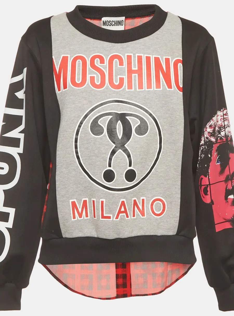 Moschino Couture Multicolour Printed Cotton & Crepe Crewneck Sweatshirt M
