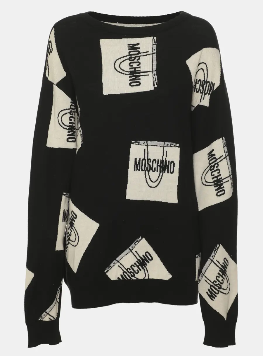 Moschino Couture Black/Light Beige Wool Sweater S