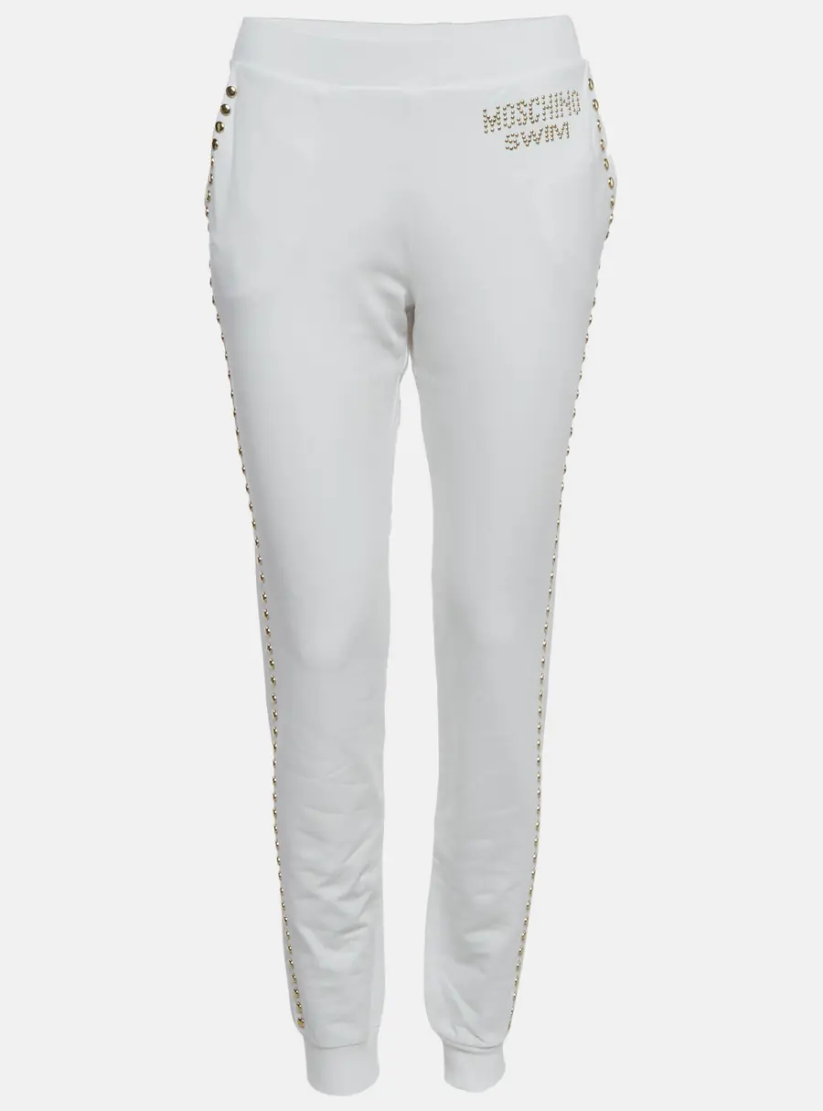Moschino Swim White Studded Jersey Joggers M