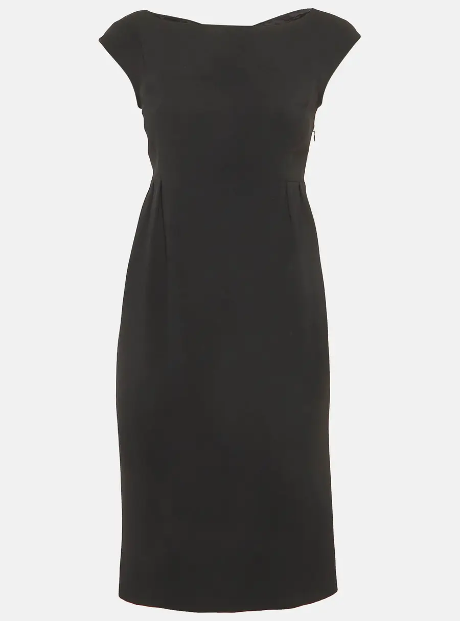 Moschino Black Crepe Bow Cut Out Mini Dress S