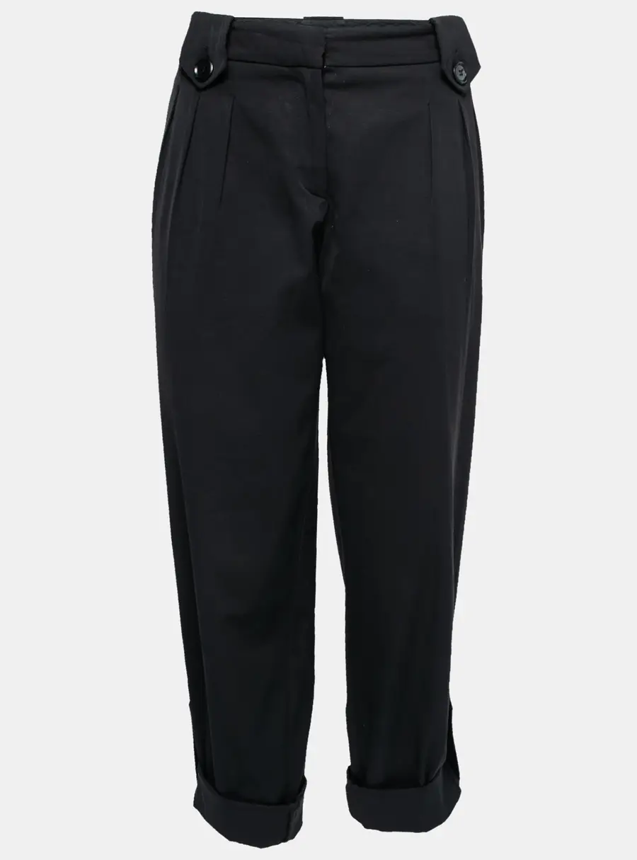 Moschino Black Crepe Cropped Trousers M