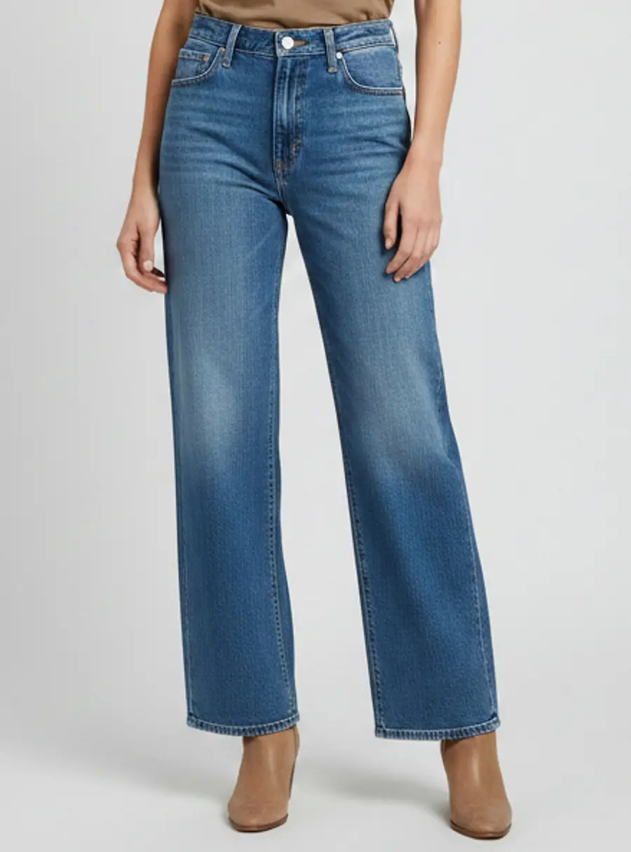 Mother Superior Blue Denim Straight Leg The Dodger Skimp Jeans S/Waist 26"