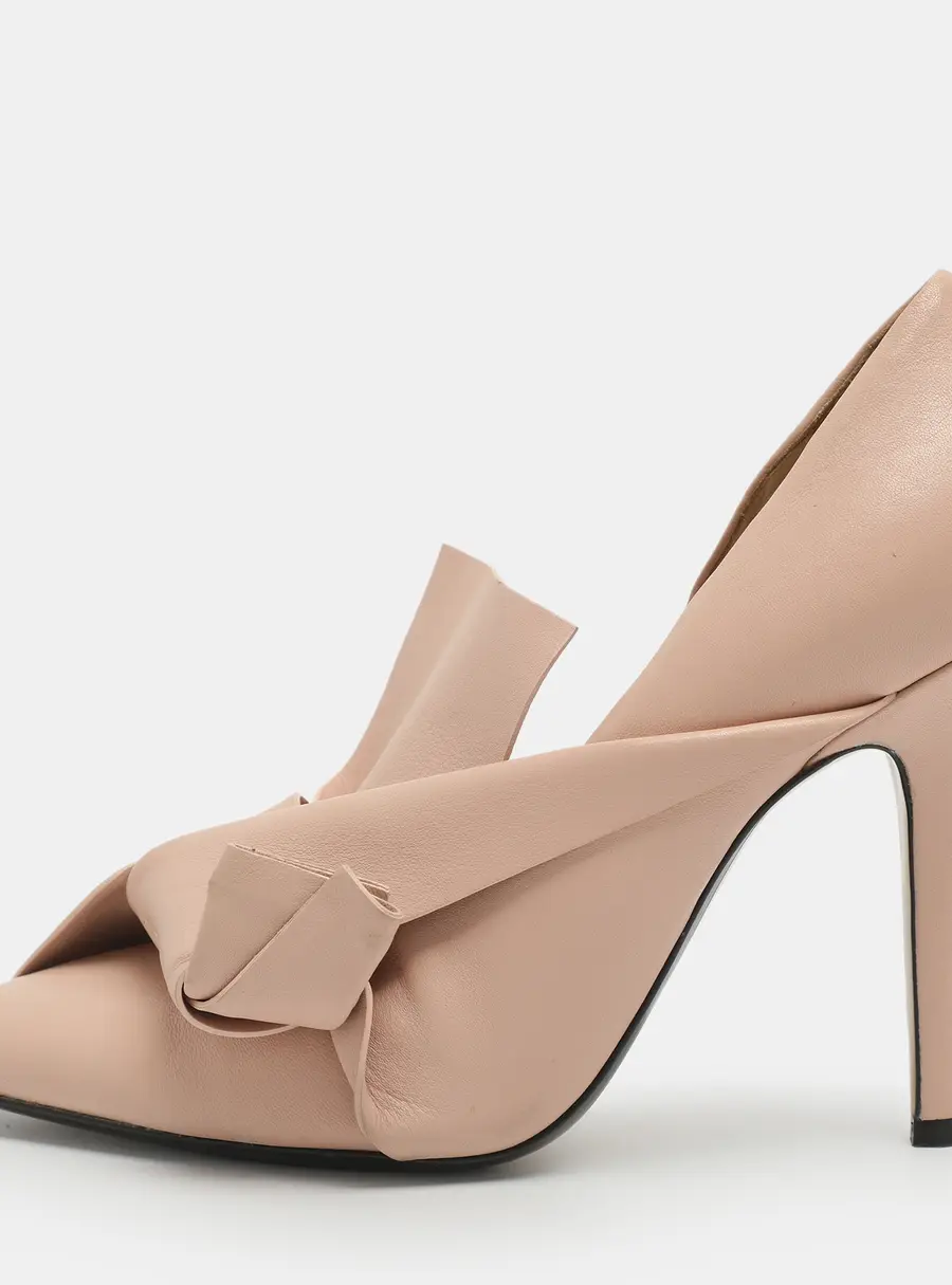 N21 Knot Size 37 Pink Leather D'orsay Pumps