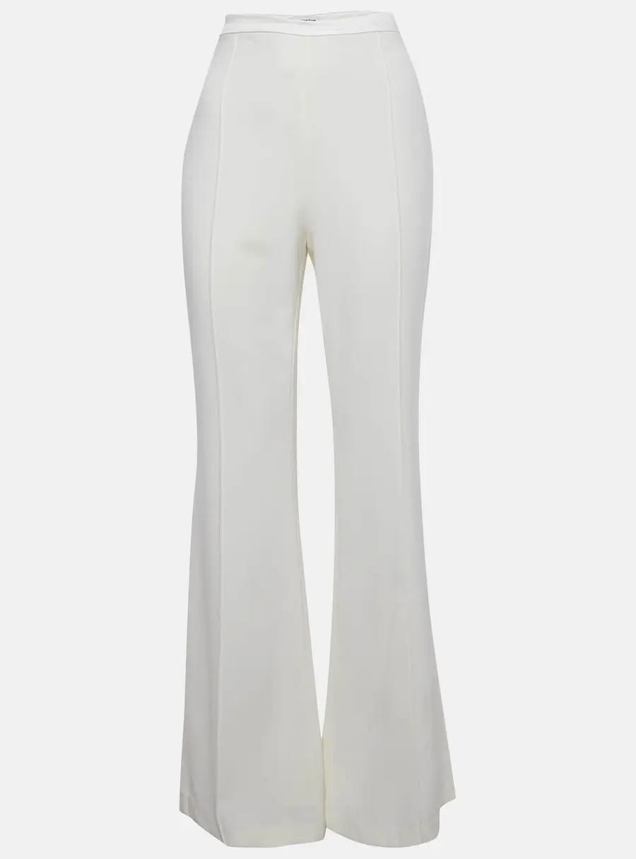 Nadine Merabi White Sateen High Rise Trousers S/M