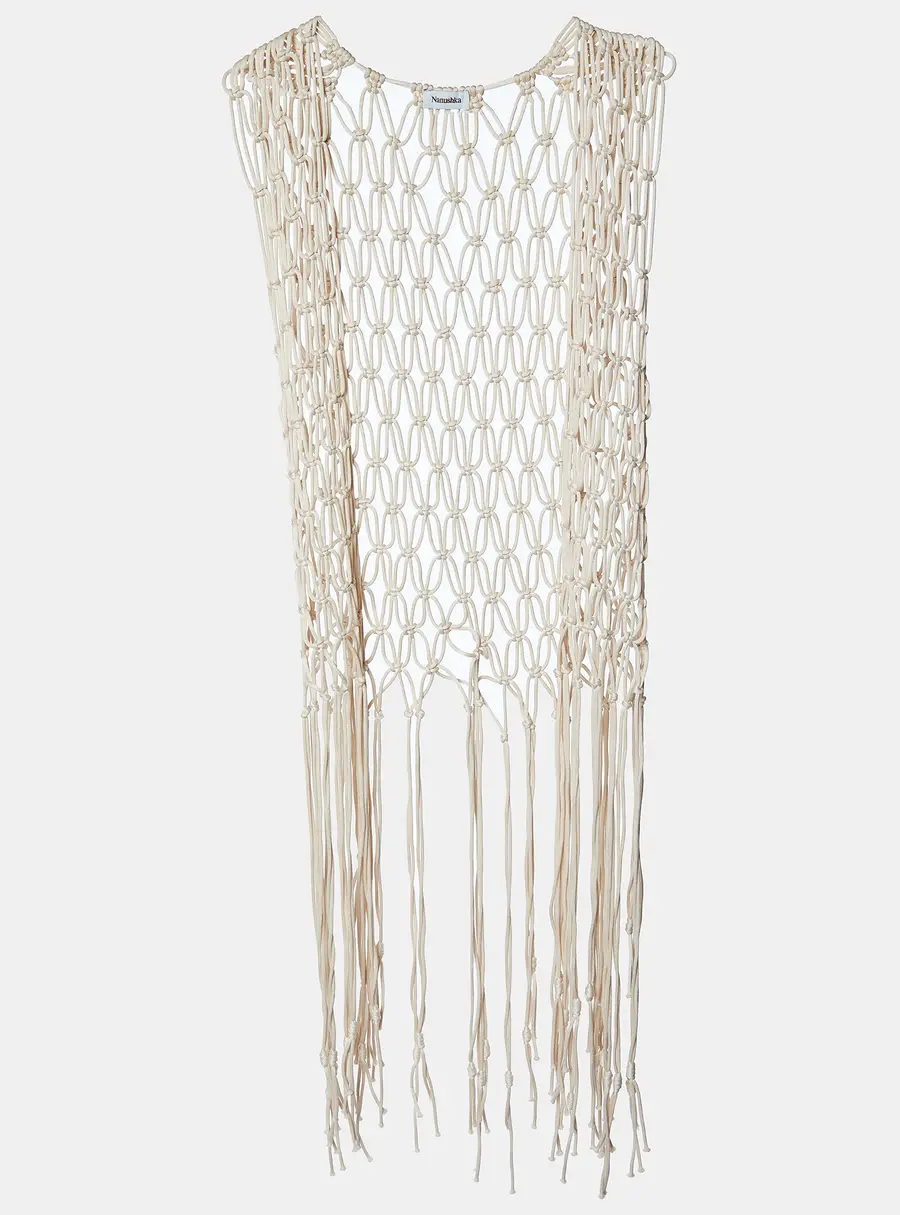 Nanushka Beige Macrame Cover Up Jacket S