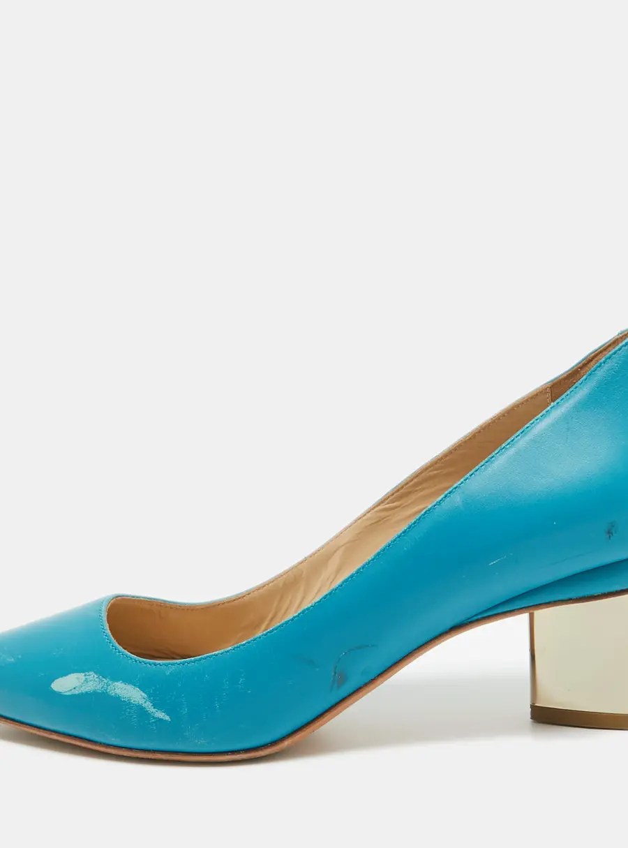 Nicholas Kirkwood Blue Leather Pointed Pumps Size 39.5