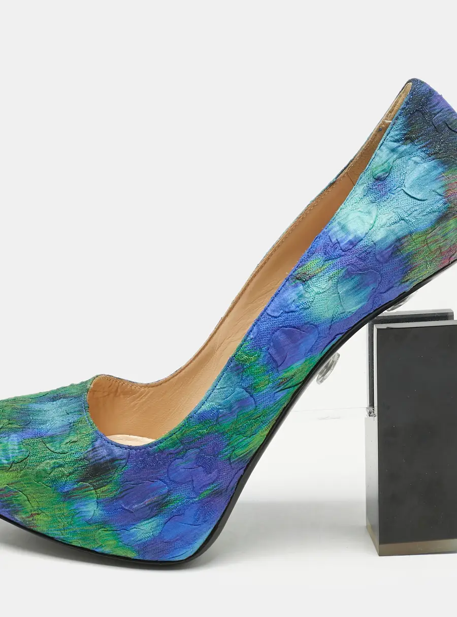 Nicholas Kirkwood Multicolor Textile Block Heel Pumps Size 40
