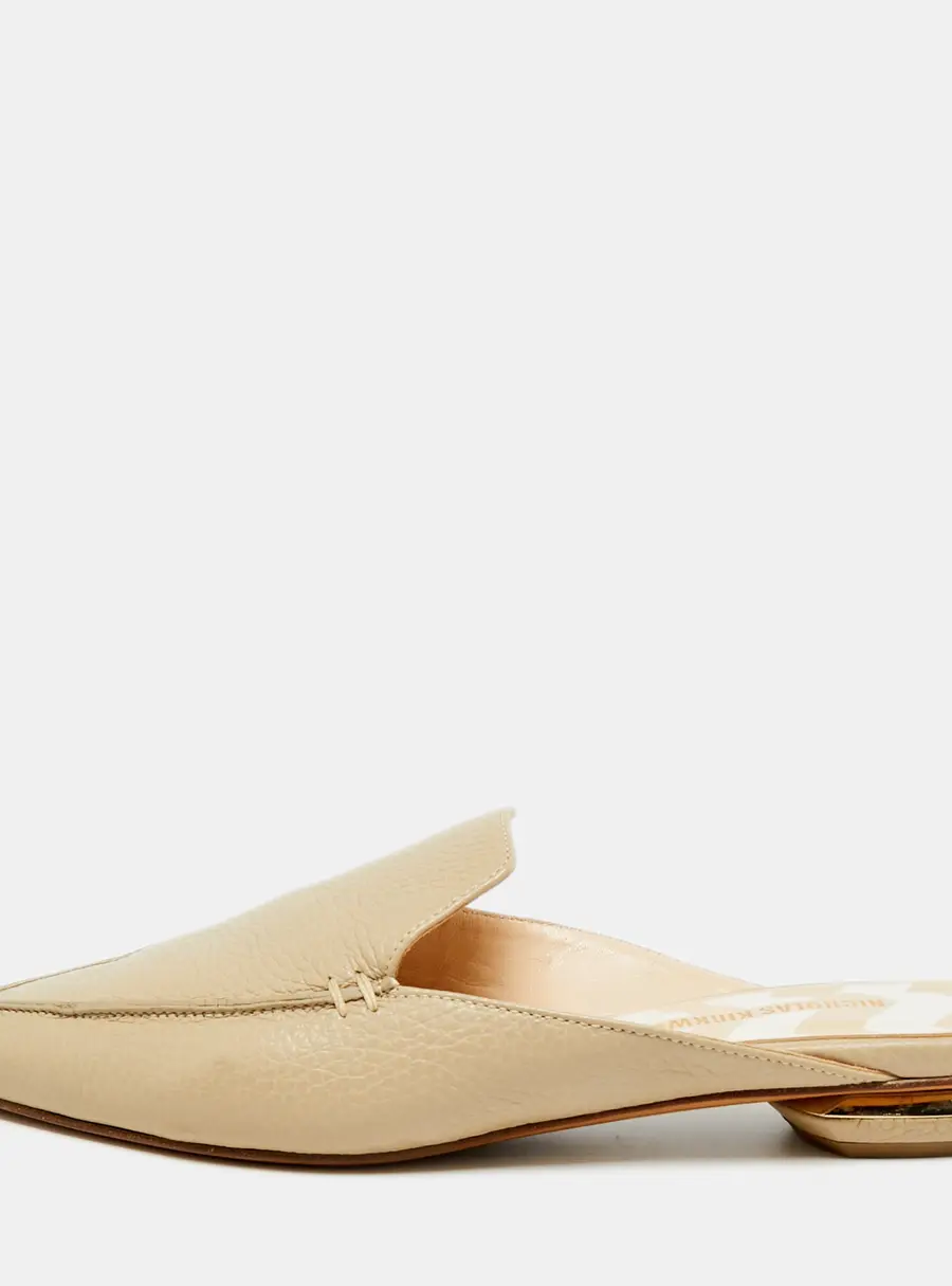 Nicholas Kirkwood Beya Size 38 Leather Pointed Toe Flat Mules