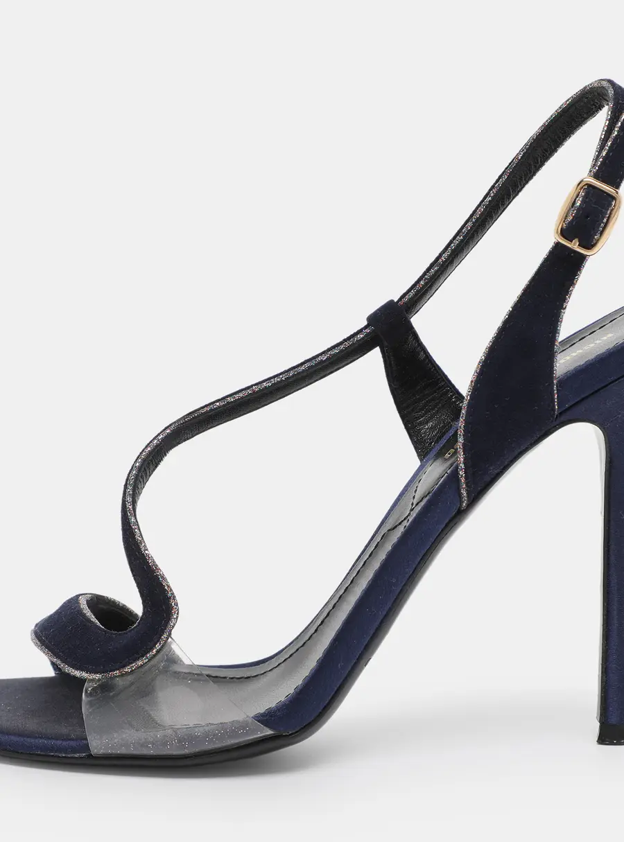 Nicholas Kirkwood Navy Blue Suede Slingback Sandals Size 36