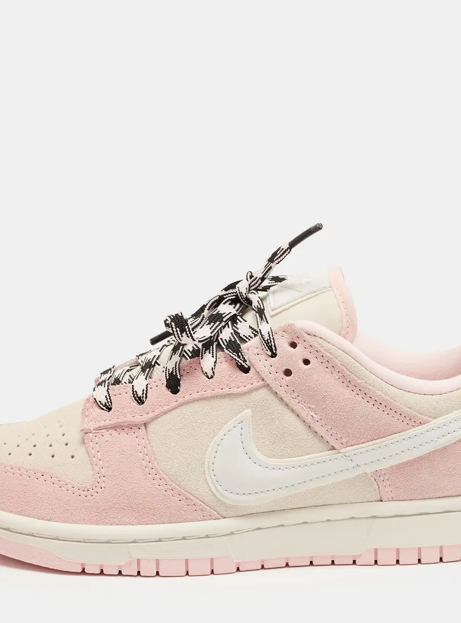 Nike Dunk LX Pink Foam Size 38.5 Multicolor Suede Low Top Sneakers