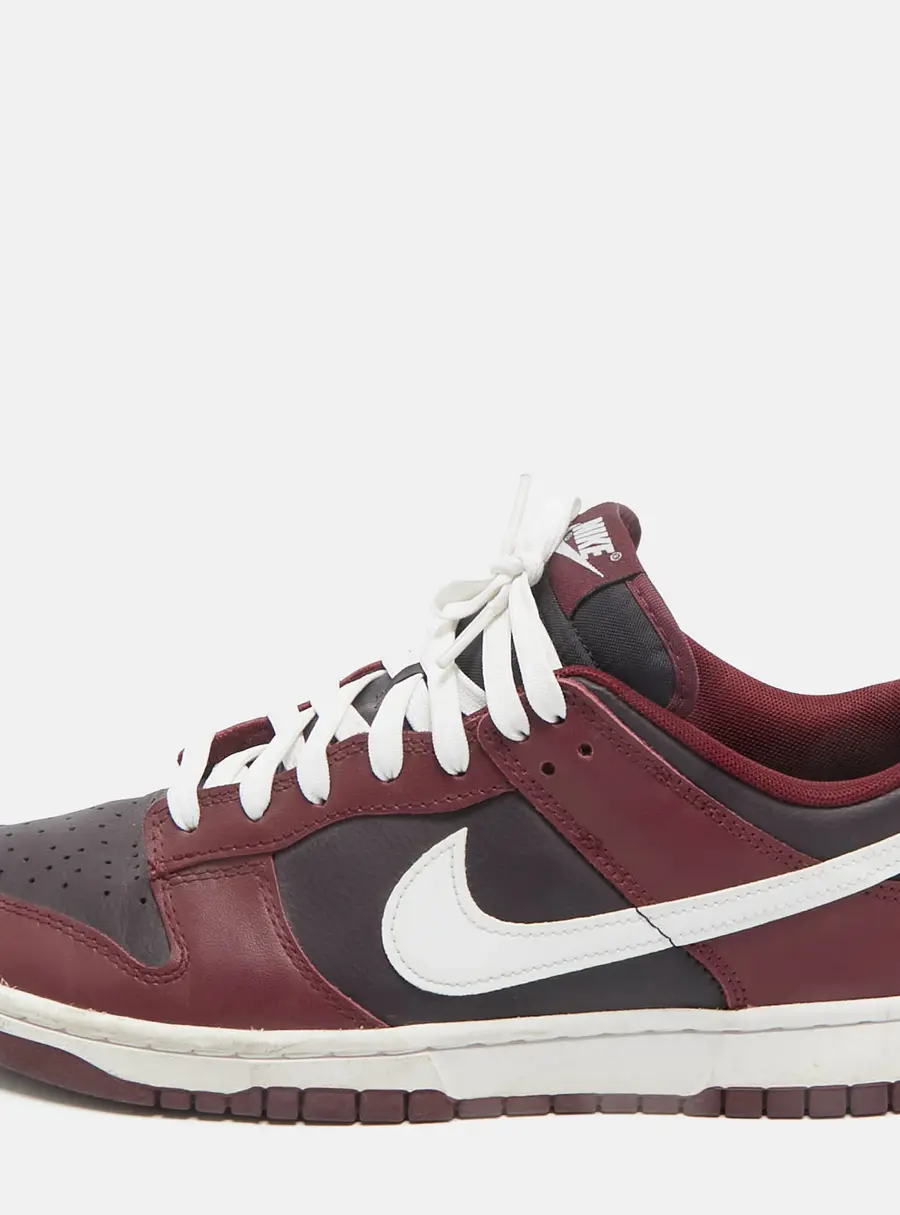 Nike Burgundy Leather Dunk Low Dark Beetroot Sneakers Size 44