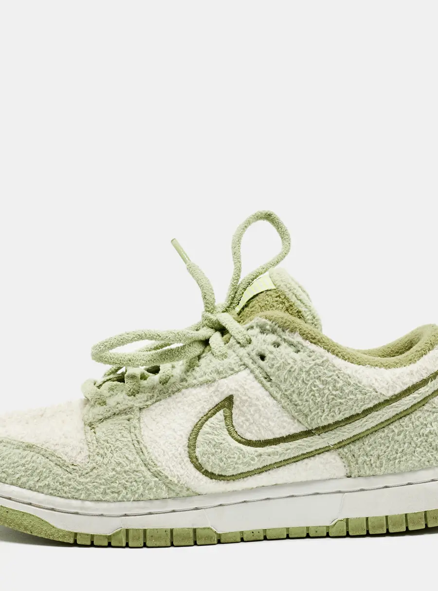 Nike Green/White Cotton Blend Dunk Low SE CC "Fleece Pack Sneakers Size 38