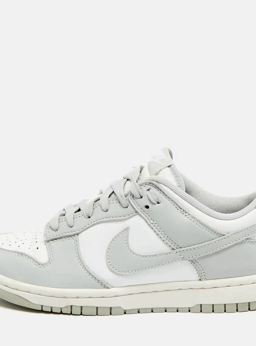 Nike Dunk Low Size 38.5 White/Grey Fog Leather Lace Up Sneakers