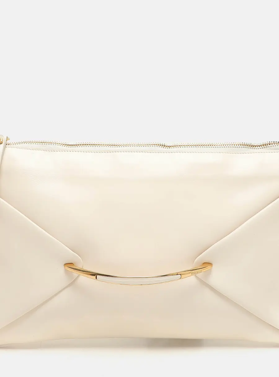 Nina Ricci Cream Leather Clutches