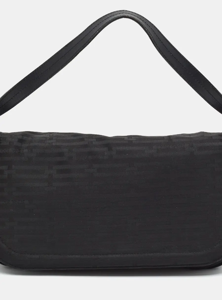 Nina Ricci Flap Black Fabric Shoulder Bag