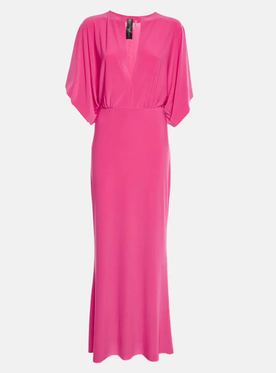 Norma Kamali Pink Stretch Jersey Obie Maxi Dress M