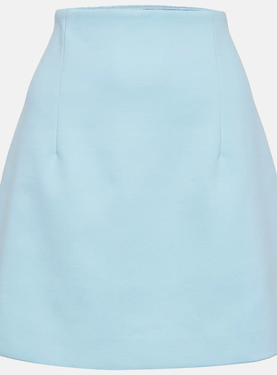 Off-White Blue Crepe Mini Skirt M