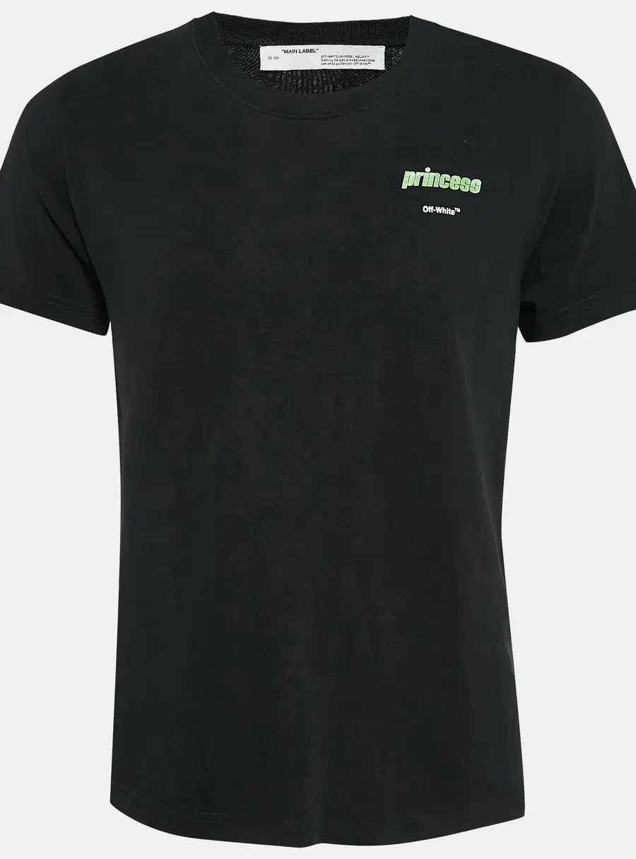 Off-White Black Princess Print Cotton T-Shirt L
