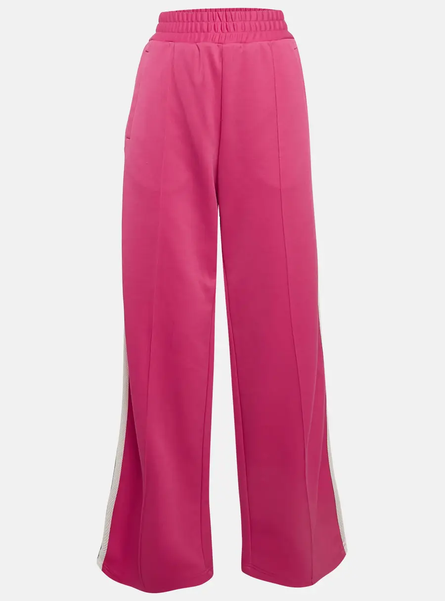 Off-White Pink Cotton Jersey Side Striped Track Pants L
