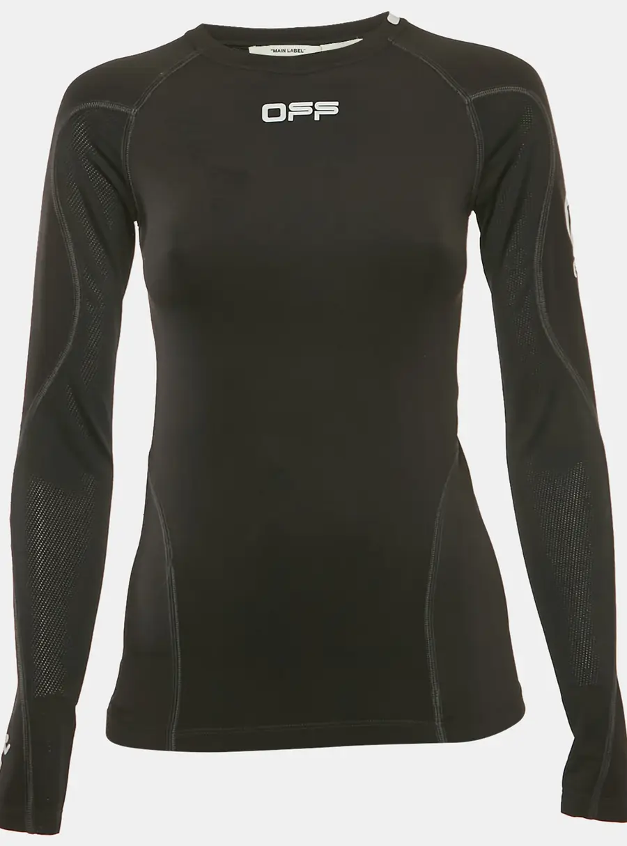 Off-White Black Jersey Long Sleeve T-Shirt XS