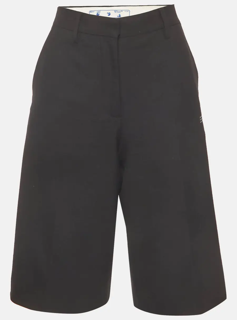 Off-White Black Wool Blend Bermuda Shorts S
