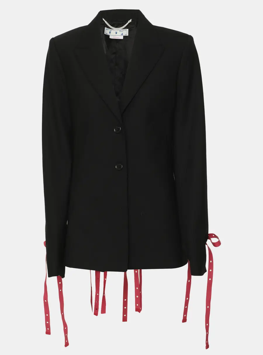 Off-White Black Wool Blend Blazer S