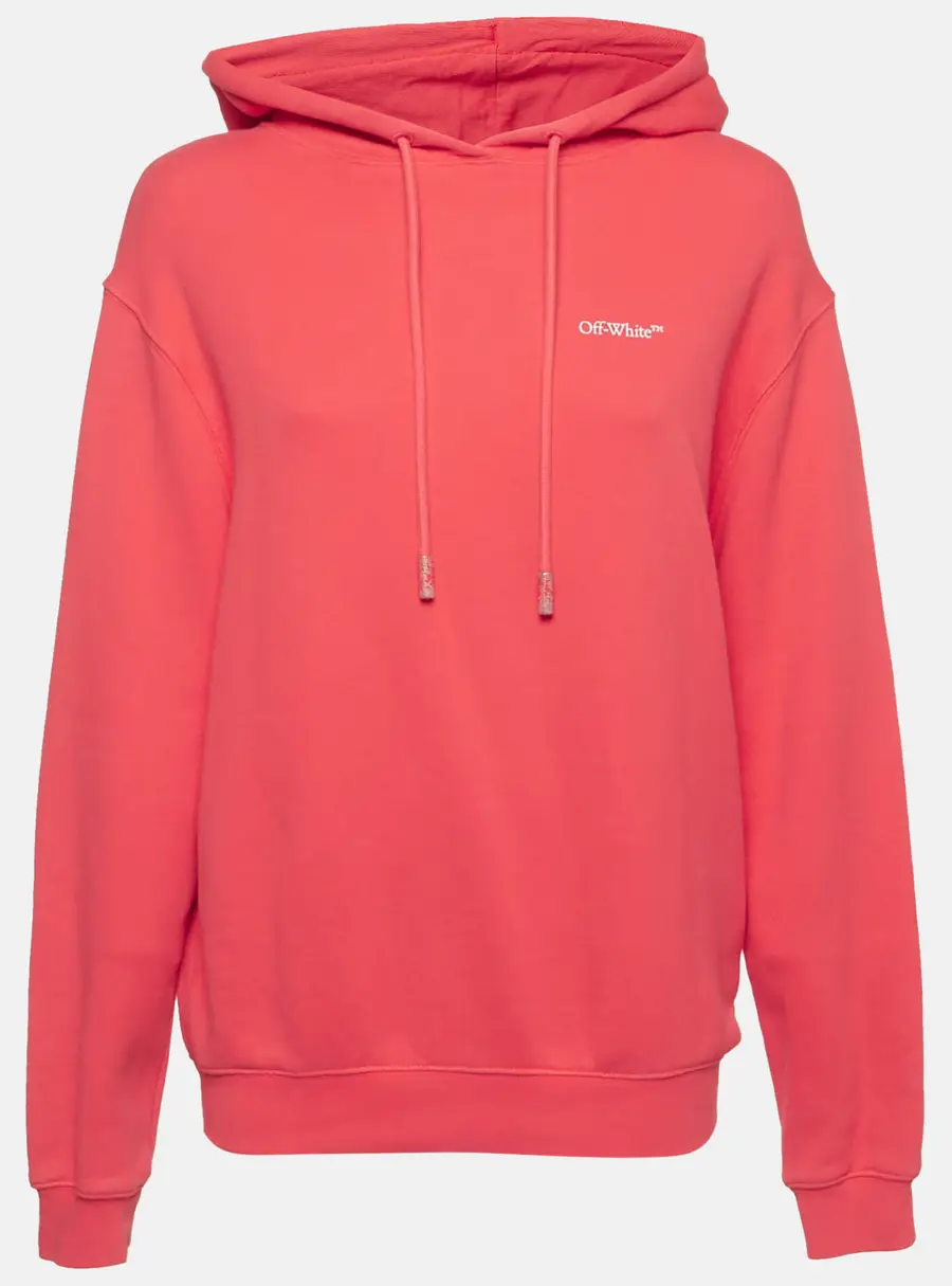 Off-White Red Jersey Long Sleeve Hoodie XS