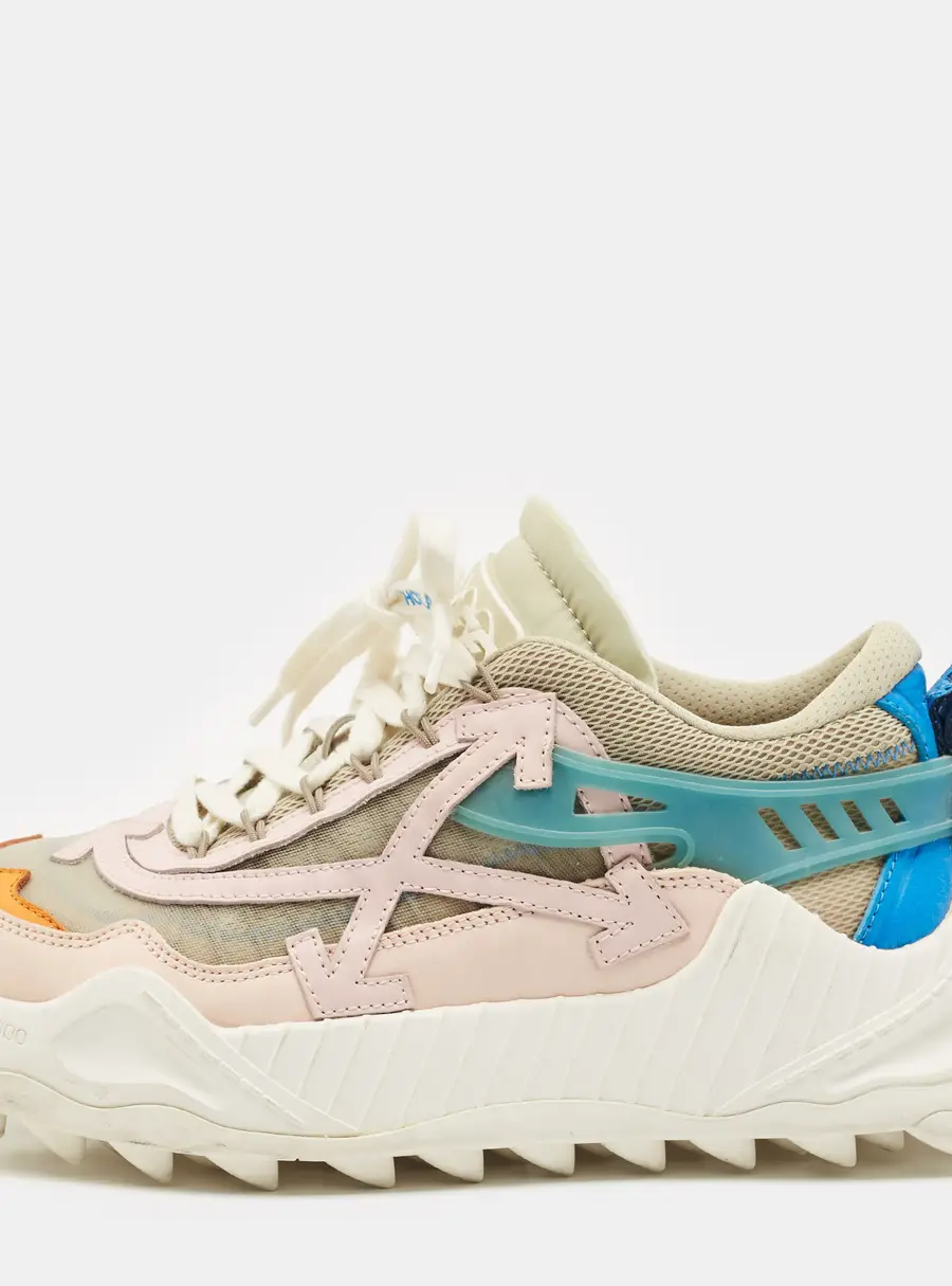 Off-White Multicolor Mesh and Nubuck Leather Odsy 1000 Lace Up Sneakers Size 40