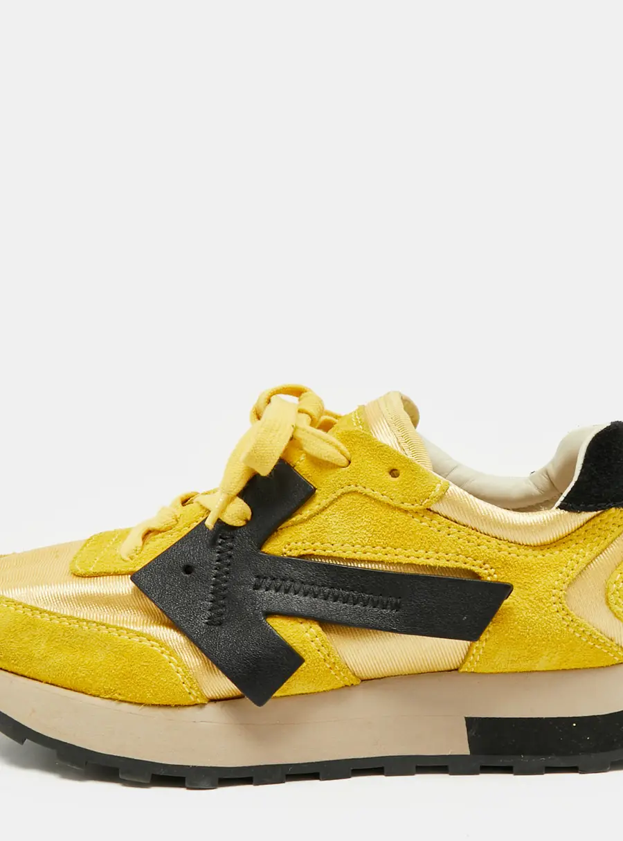Off-White HG Runner Size 37 Yellow Fabric and Suede Low Top Sneakers