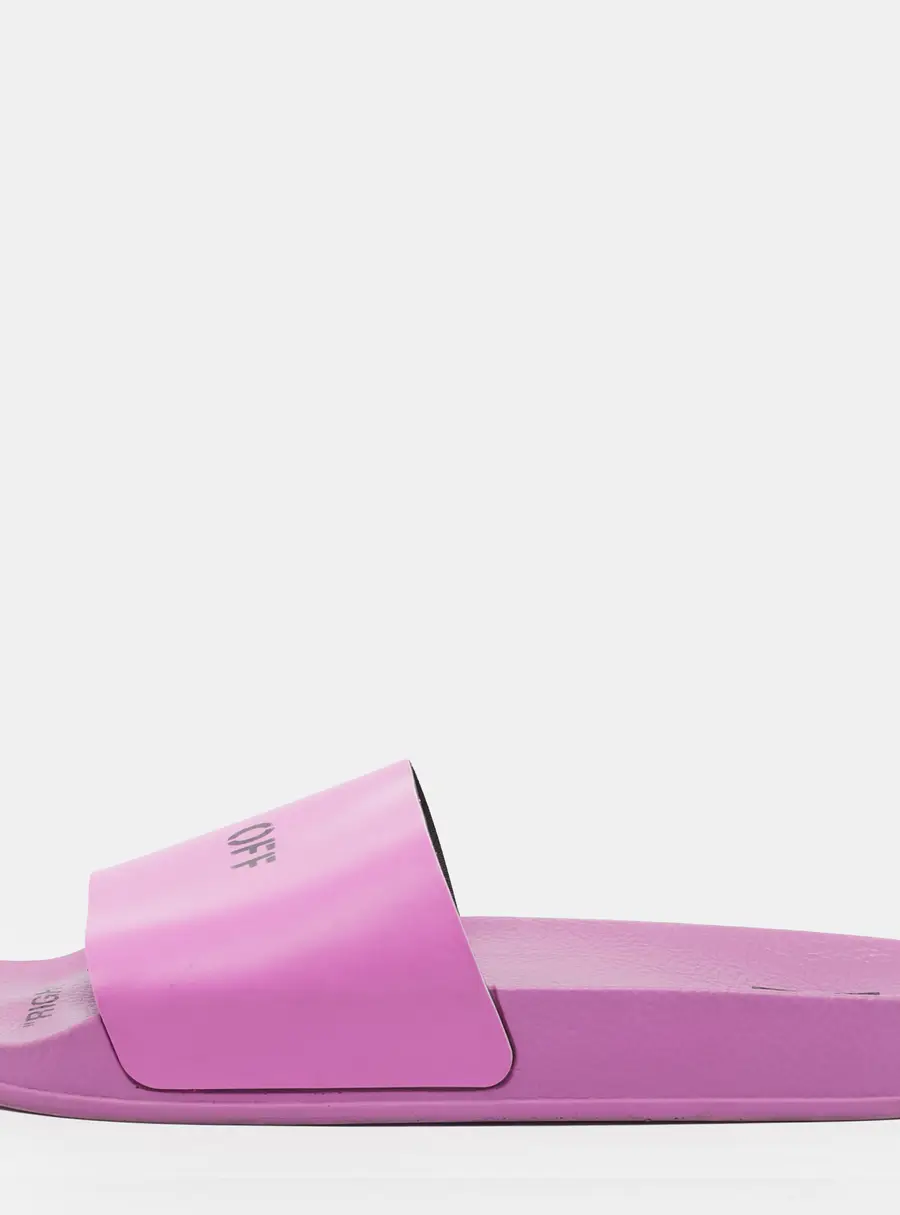 Off-White Size 41 Purple Leather Flat Slides