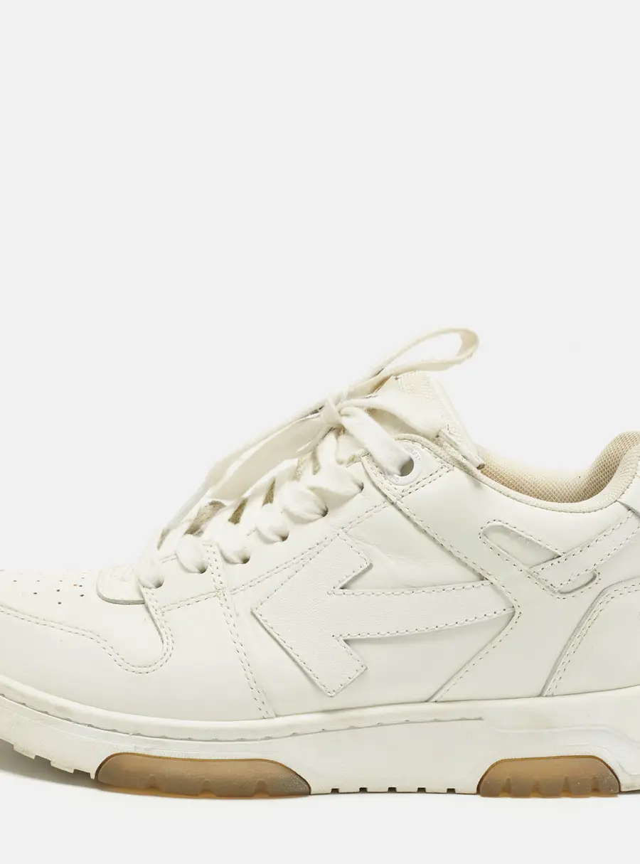 Off-White Out of Office Size 39 White Leather Lace Up Sneakers