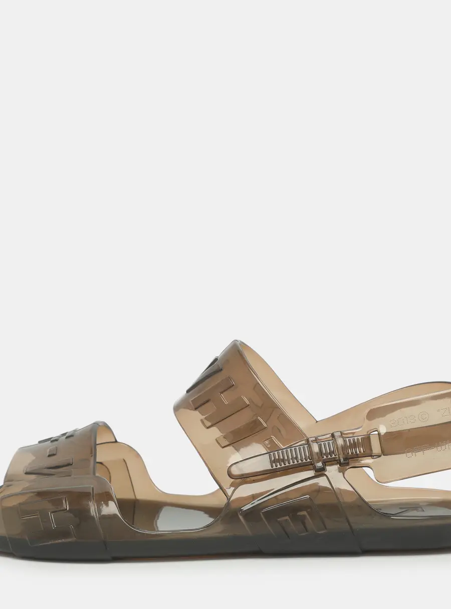 Off-White Size 41 Grey Jelly Slingback Sandals
