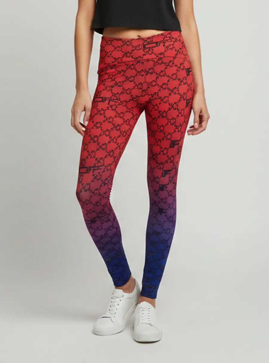 Off-White Multicolor Ombré Monogram Print Jersey Leggings XS
