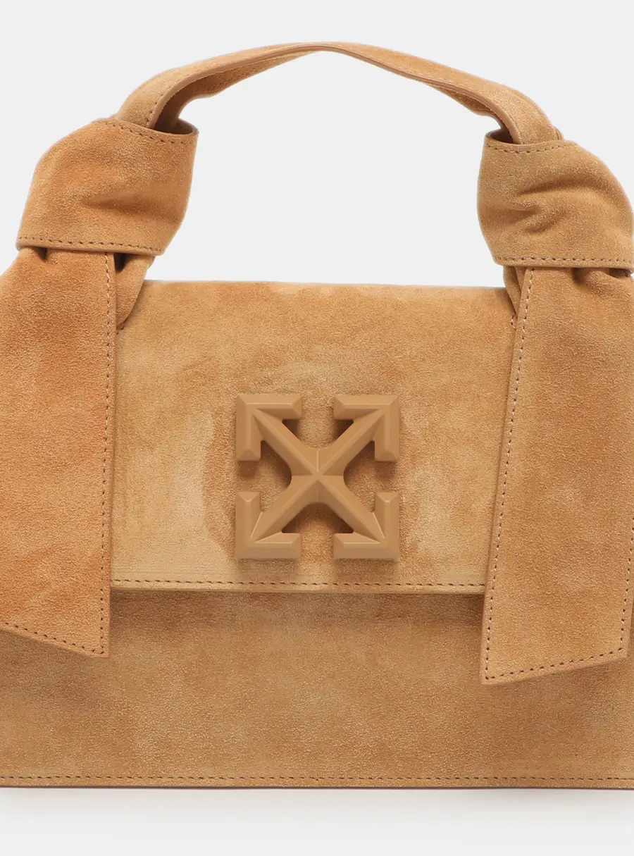 Off-White 1.4 Jitney Beige Suede Shoulder Bag