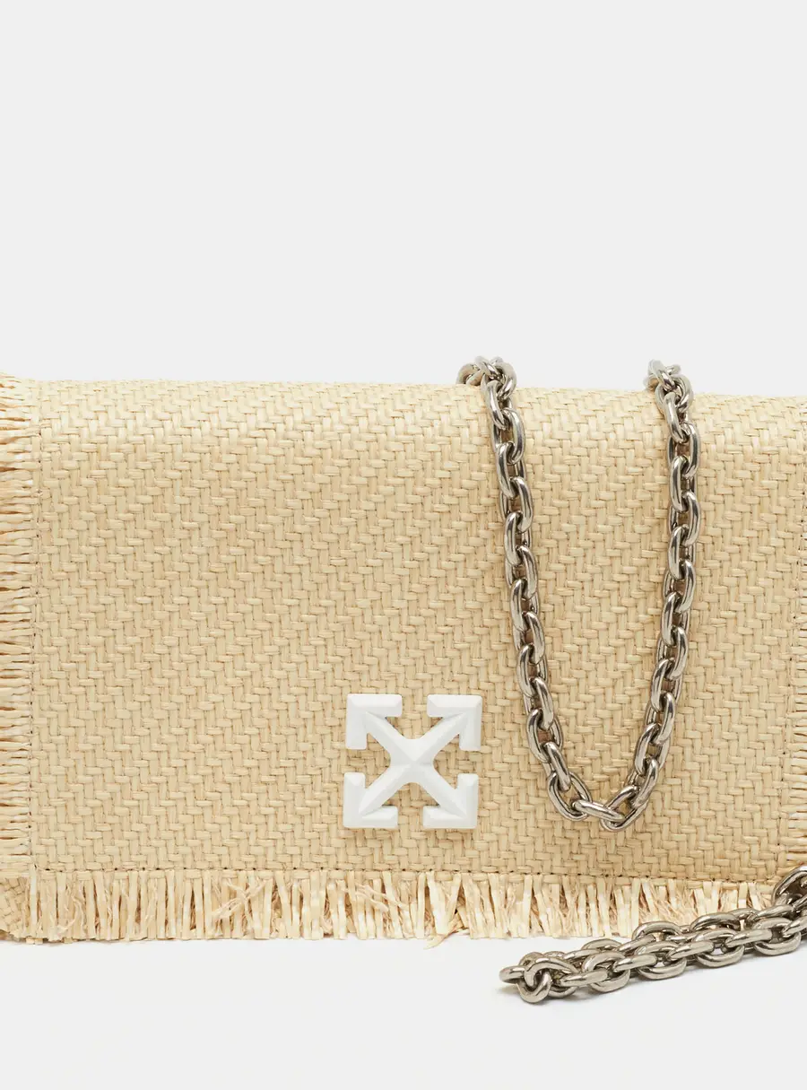Off-White Jitney 0.5 Beige Raffia Shoulder Bag