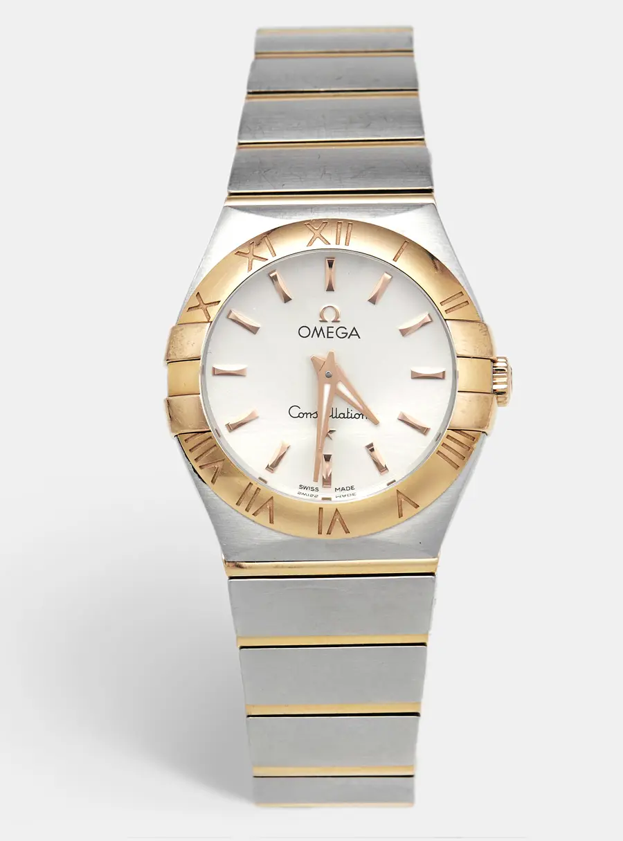 Omega Constellation 123.20.27.60.02.001 Silver Dial 18k Rose Gold Stainless Steel Women's Wristwatch 27 mm