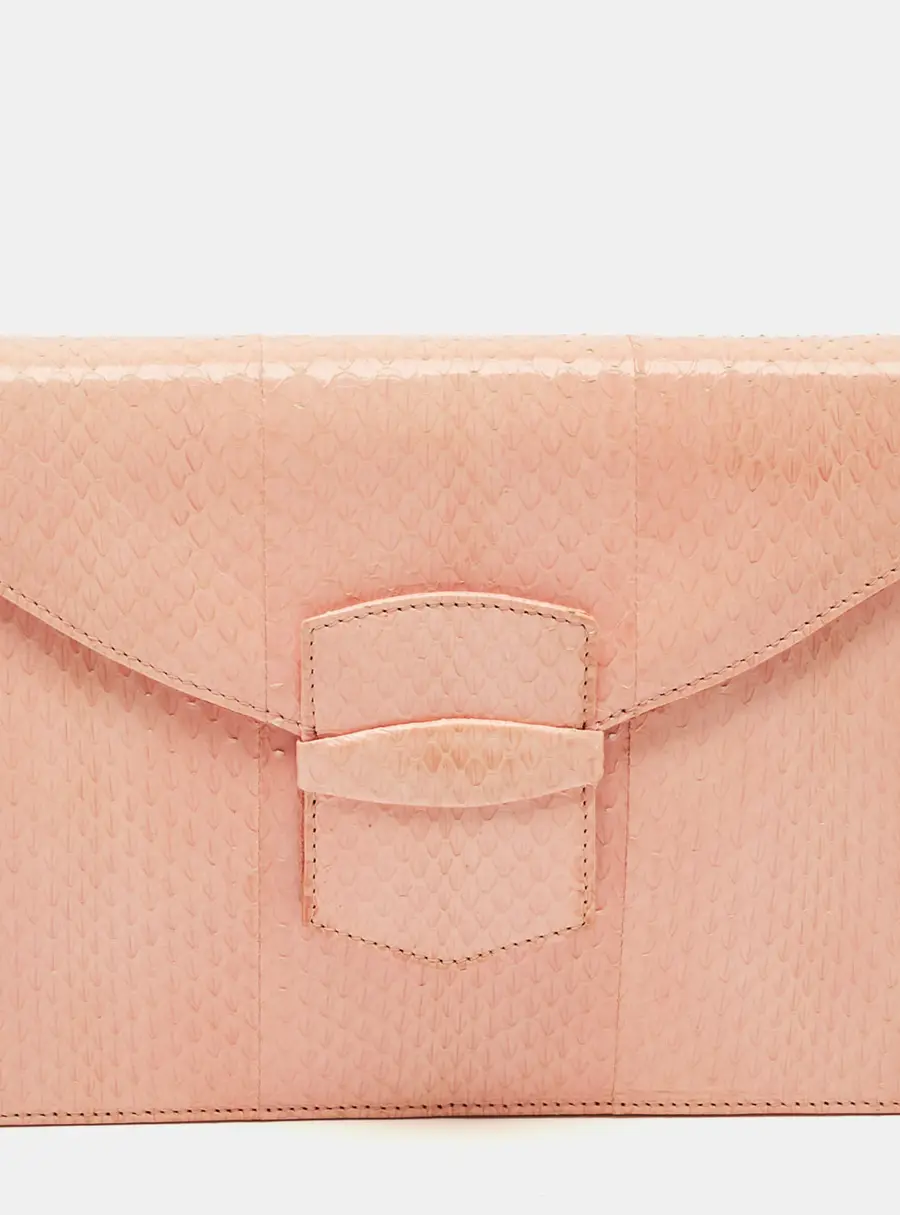 Oscar de la Renta Grafton Pink Elaphe Clutch