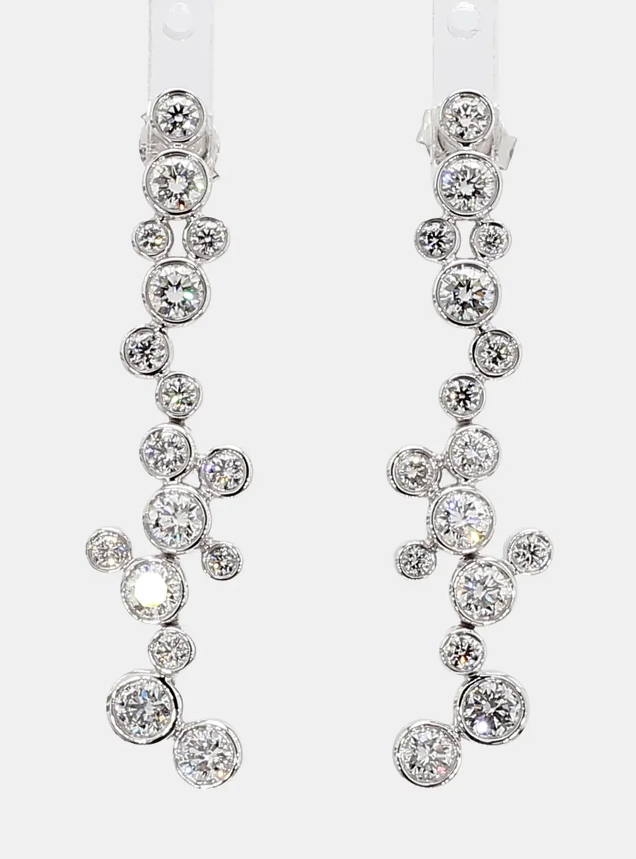 1.92 cts Lab Grown Diamond 14k White Gold Fancy Mix Earrings
