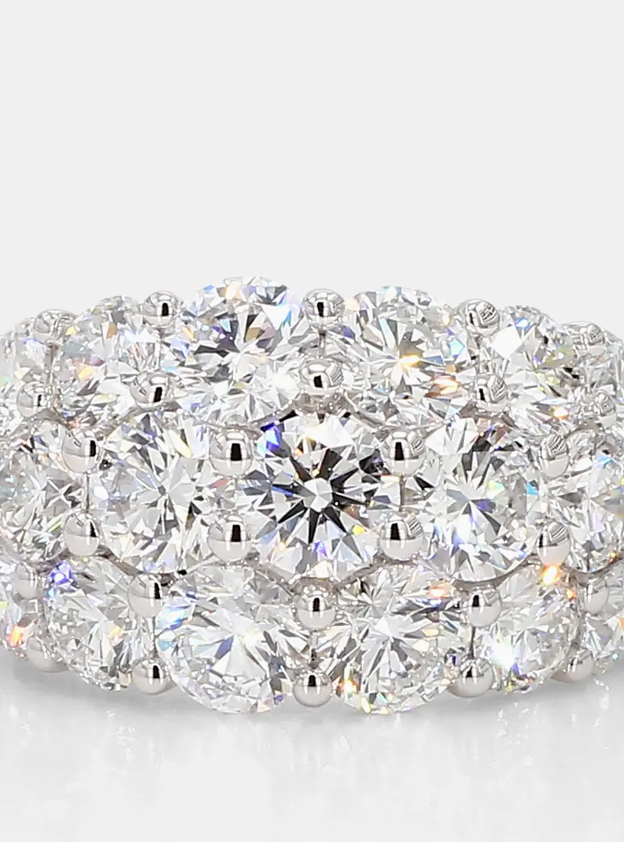 6.00 cts Round Lab Grown Diamond 14k White Gold Cigar Ring Size 7