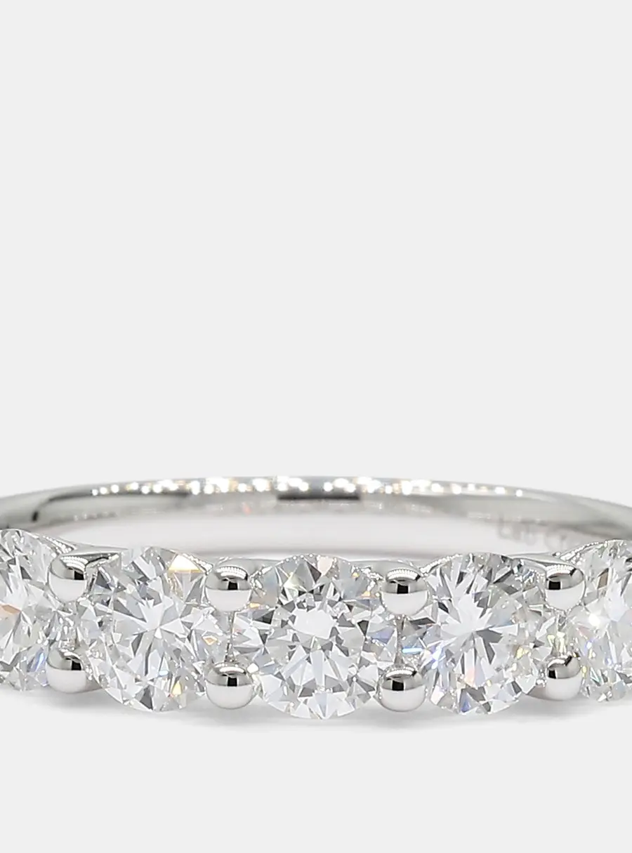 4.00 cts Round Lab Grown Diamonds 14K White Gold Eternity Band US 7