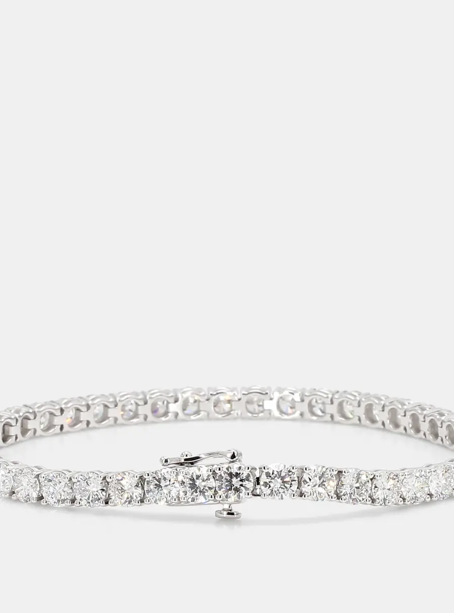 Atelier D' Excellence 10.12 cts Round Lab Grown Diamonds 14k White Gold Basket Tennis Bracelet