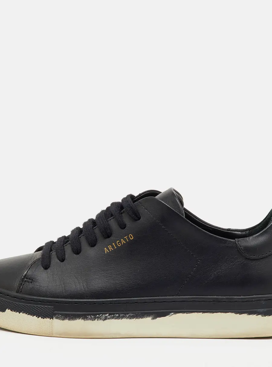 Axel Arigato Black Leather Clean 90 Low Top Sneakers Size 36