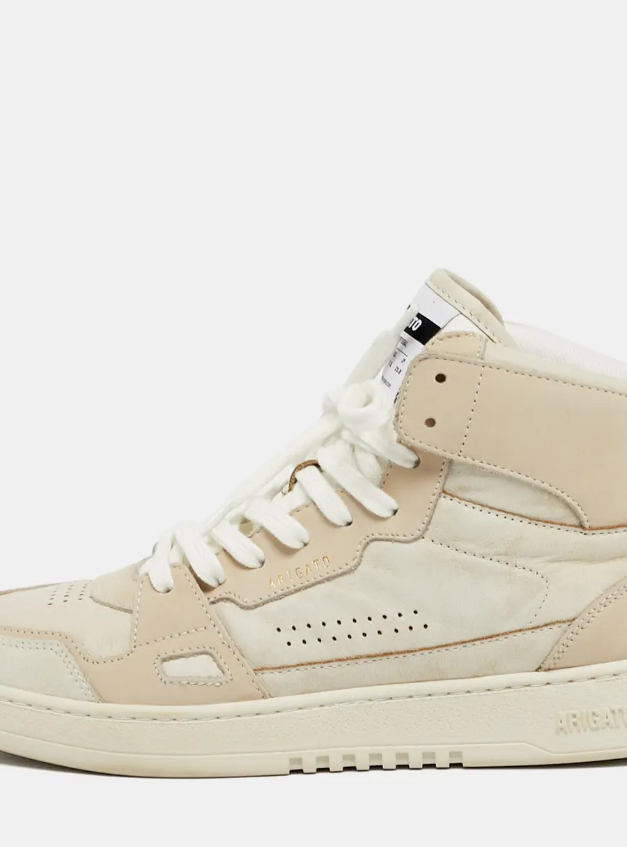 Axel Arigato Dice Size 40 Beige Leather and Nubuck Leather High Top Sneakers