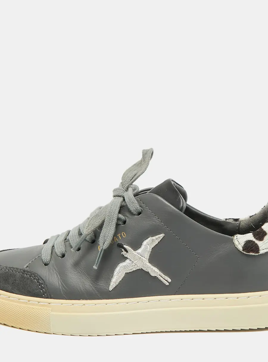 Axel Arigato Clean 90 Size 37 Tricolor Leopard Print Calf Hair and Leather Lace Up Sneakers