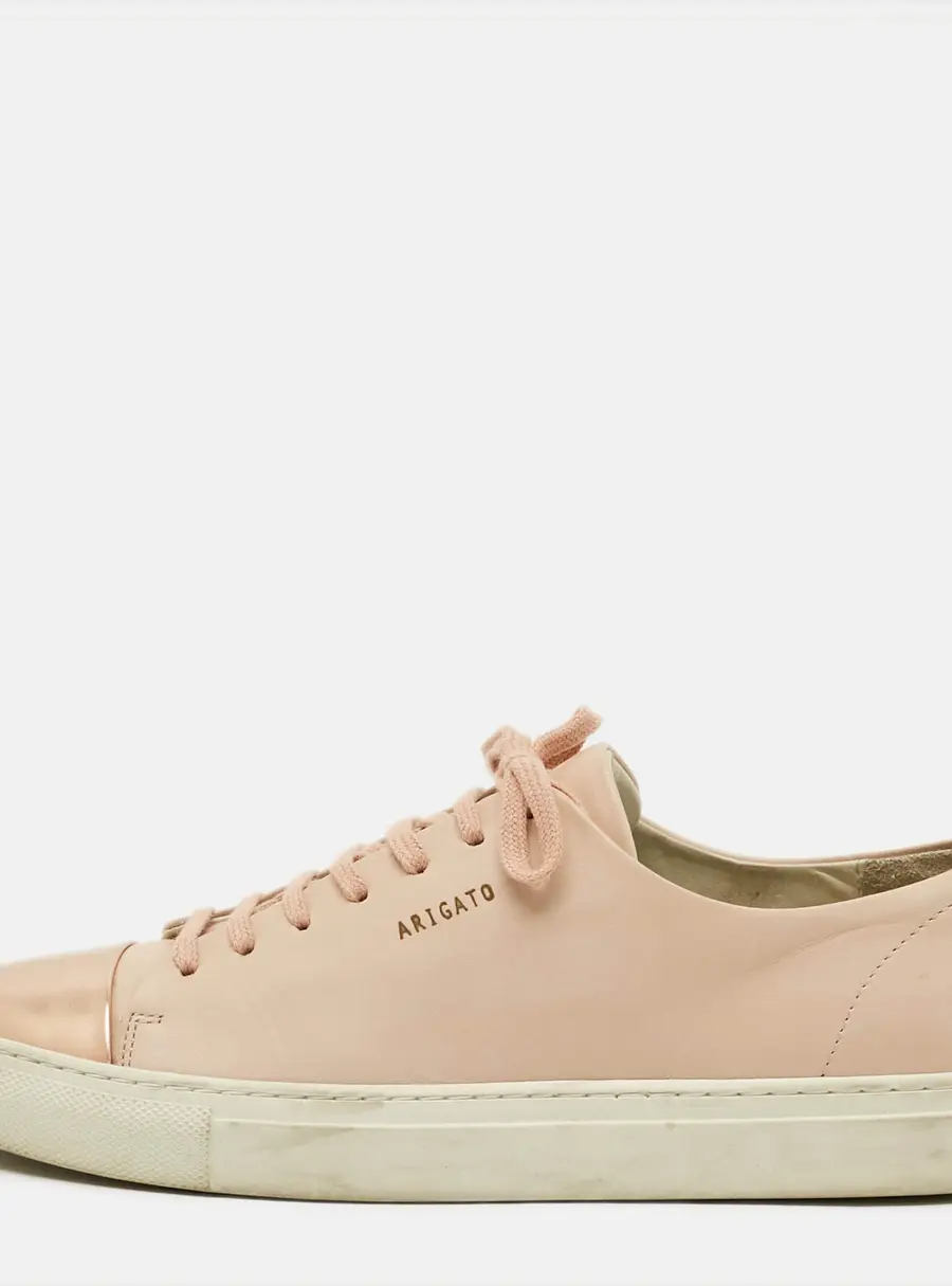 Axel Arigato Clean 90 Size 38 Cream/Rose Gold Leather Lace Up Sneakers