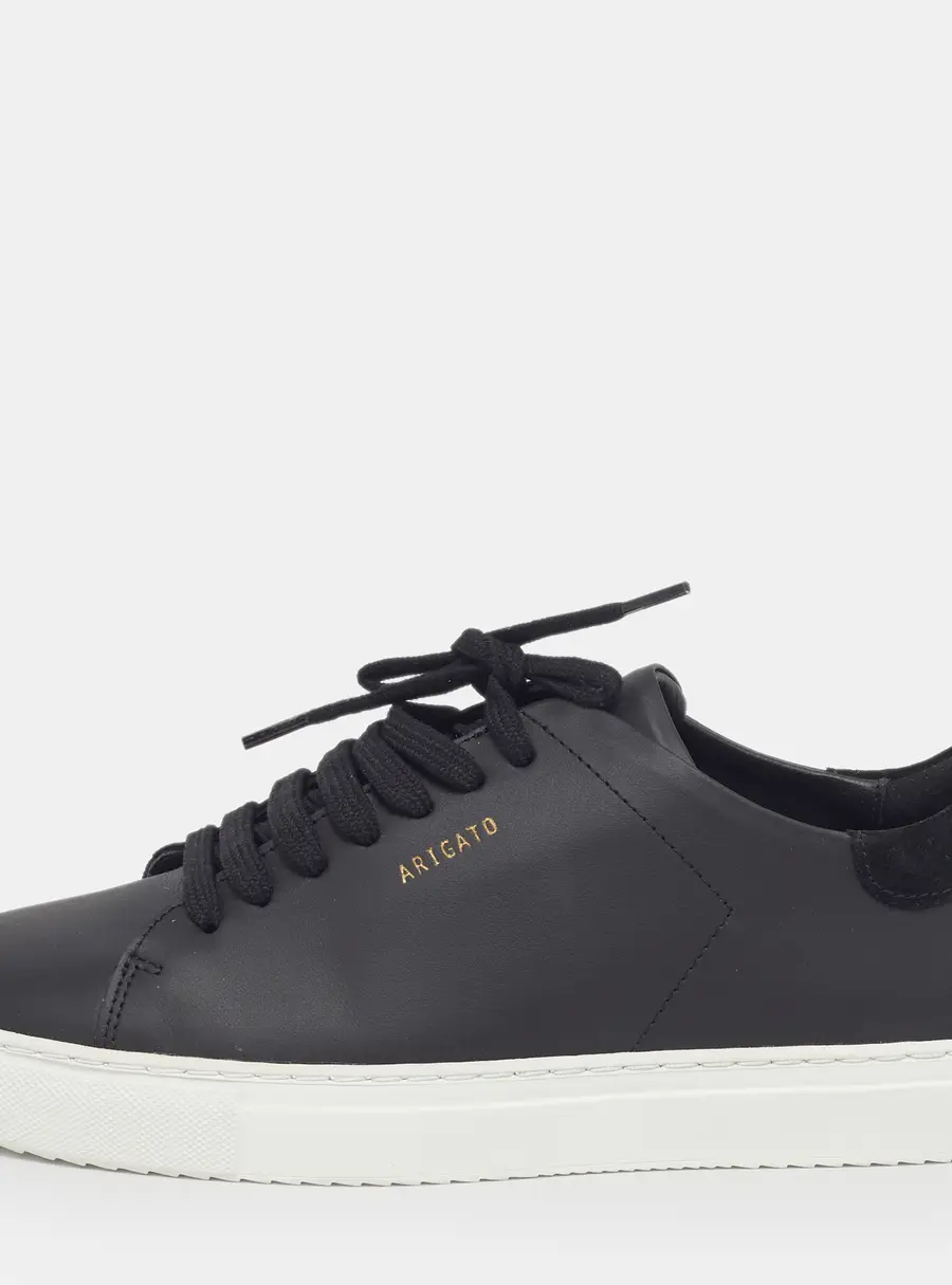 Axel Arigato Clean 90 Size 38 Black Leather and Suede Low Top Sneakers