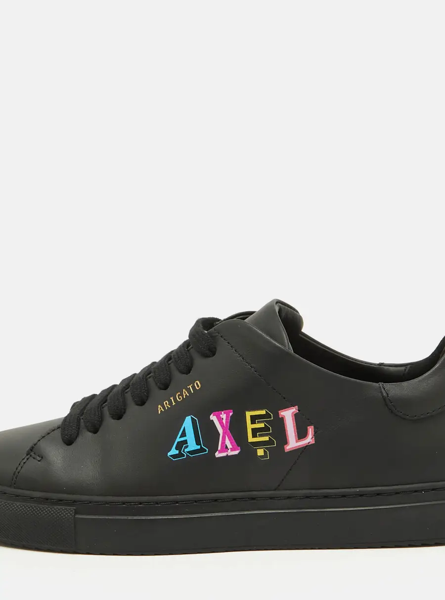 Axel Arigato Black Leather Logo Low Top Sneakers Size 39