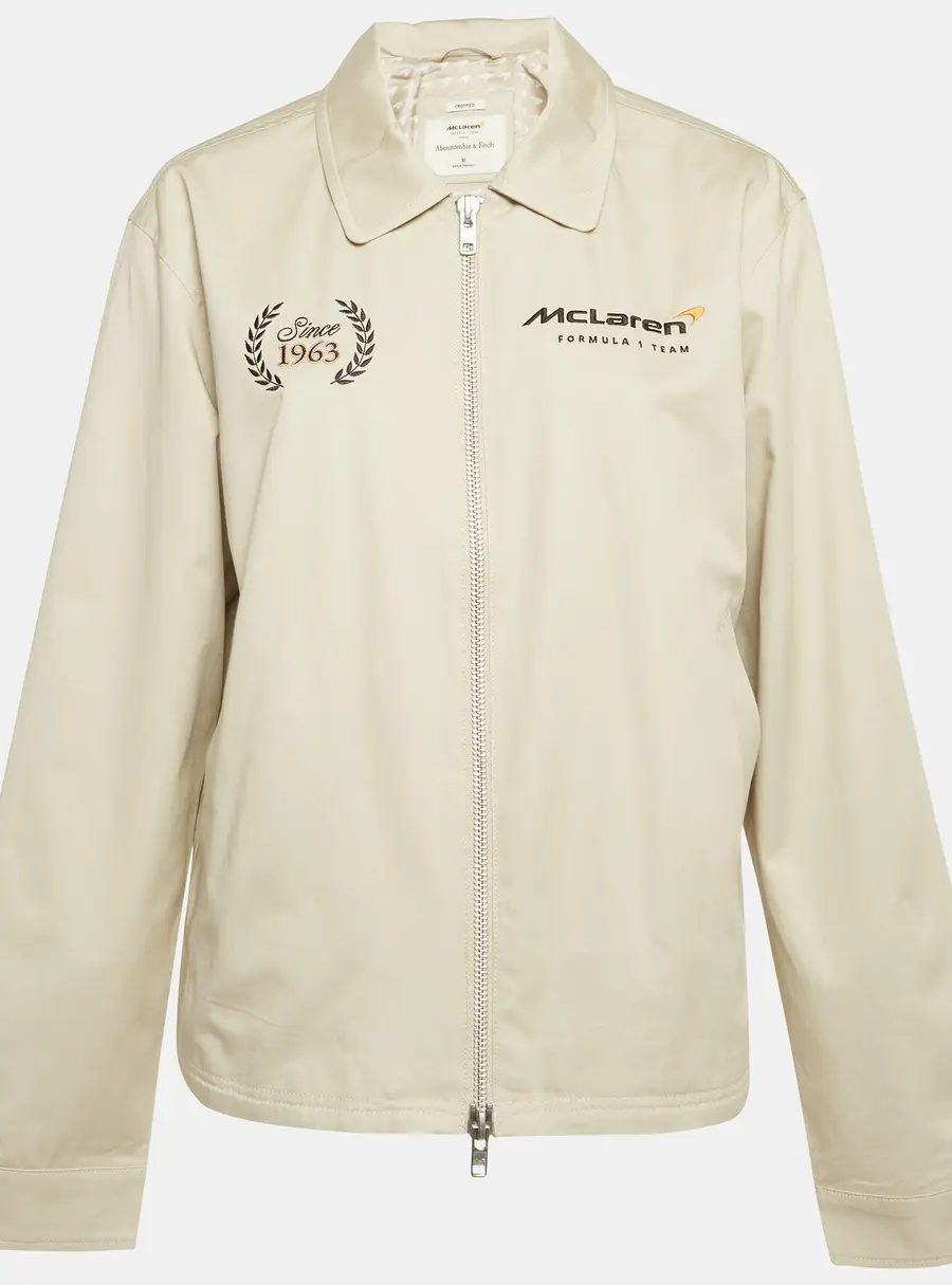 Abercrombie & Fitch X McLaren Beige Gabardine Windbreaker Jacket M