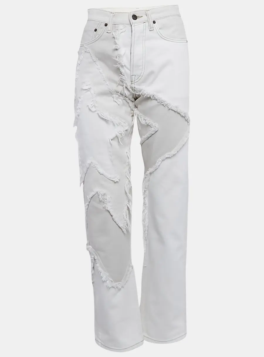 Acne Studios White Star Appliqued Denim Jeans M Waist 28"