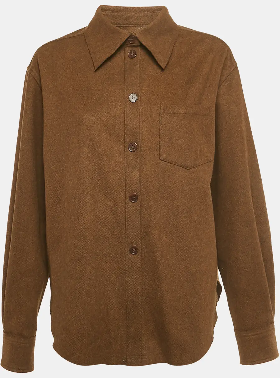 Acne Studios Brown Wool Long Sleeve Shirt M